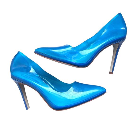 STEVE MADDEN Clear‎ Blue Stiletto Pumps Sz 8 - Picture 1 of 5